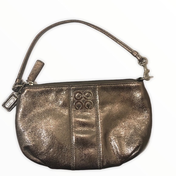 Coach silver metallic mini bag wristlet - Picture 1 of 7